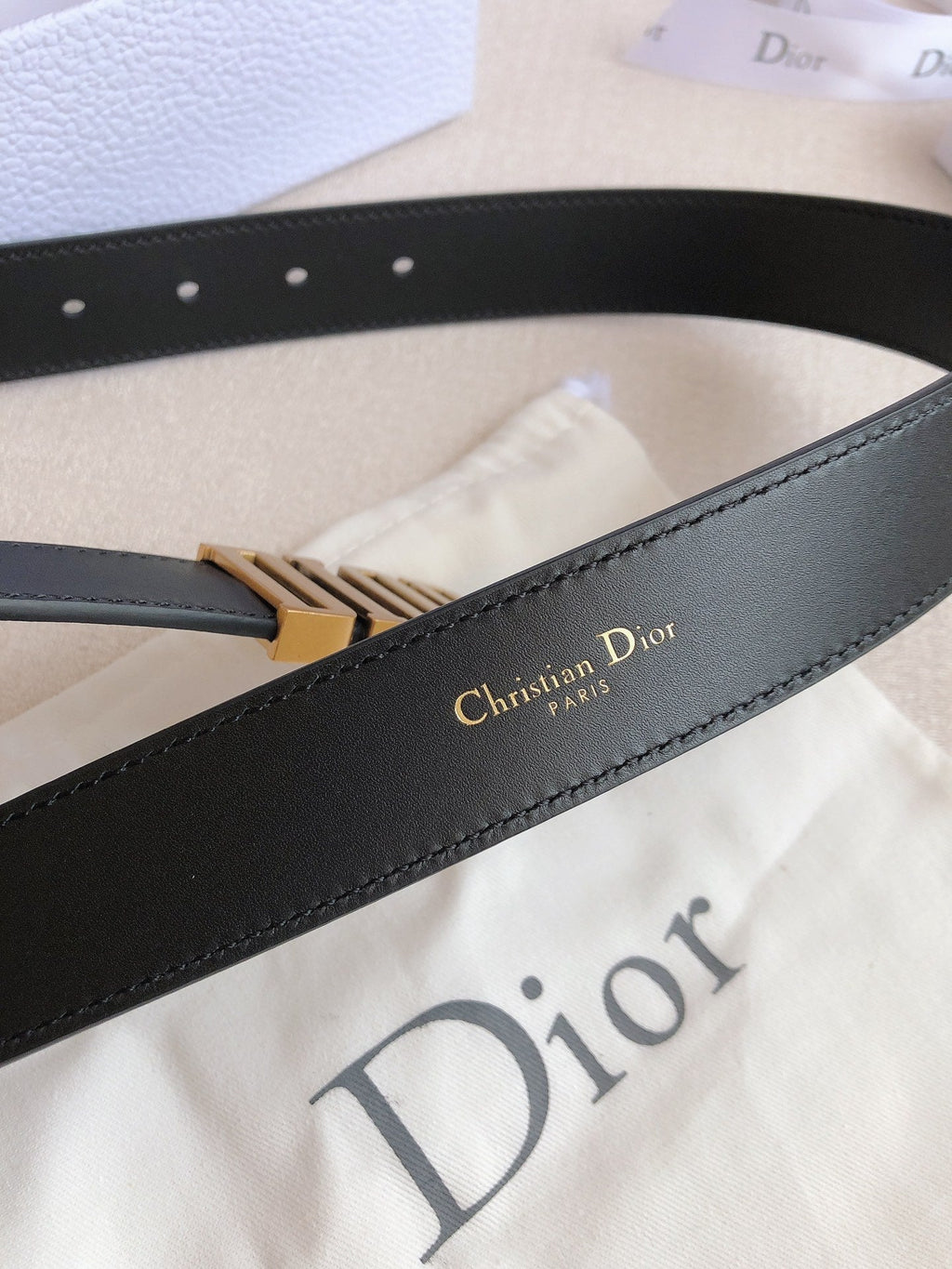 DIOR 25S BELT 30 MM IN BLACK CALFSKIN 613179