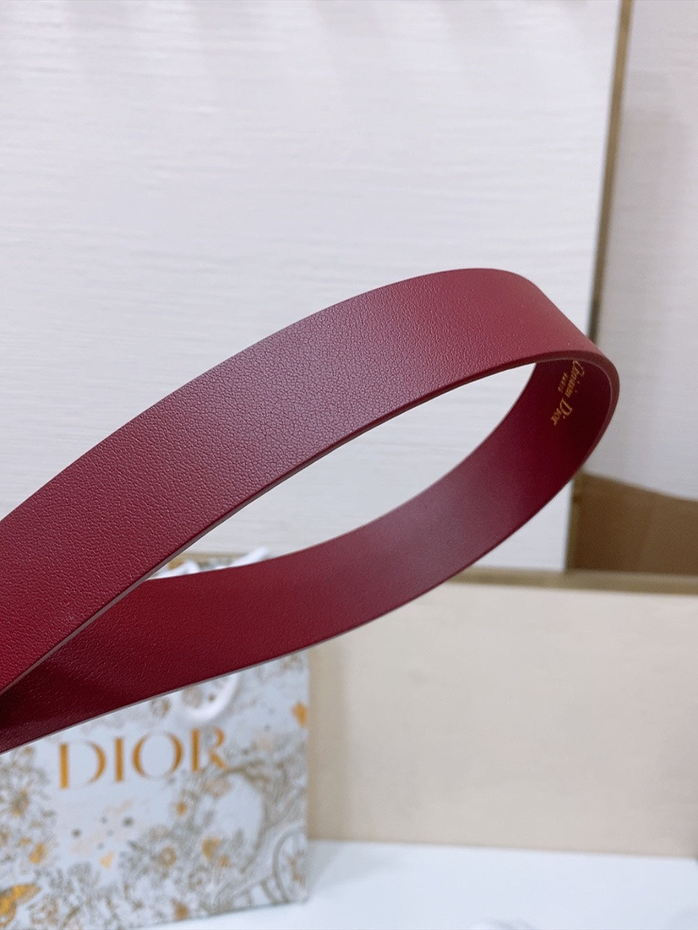 DIOR 25S BELT 30 MM IN RED CALFSKIN 586579