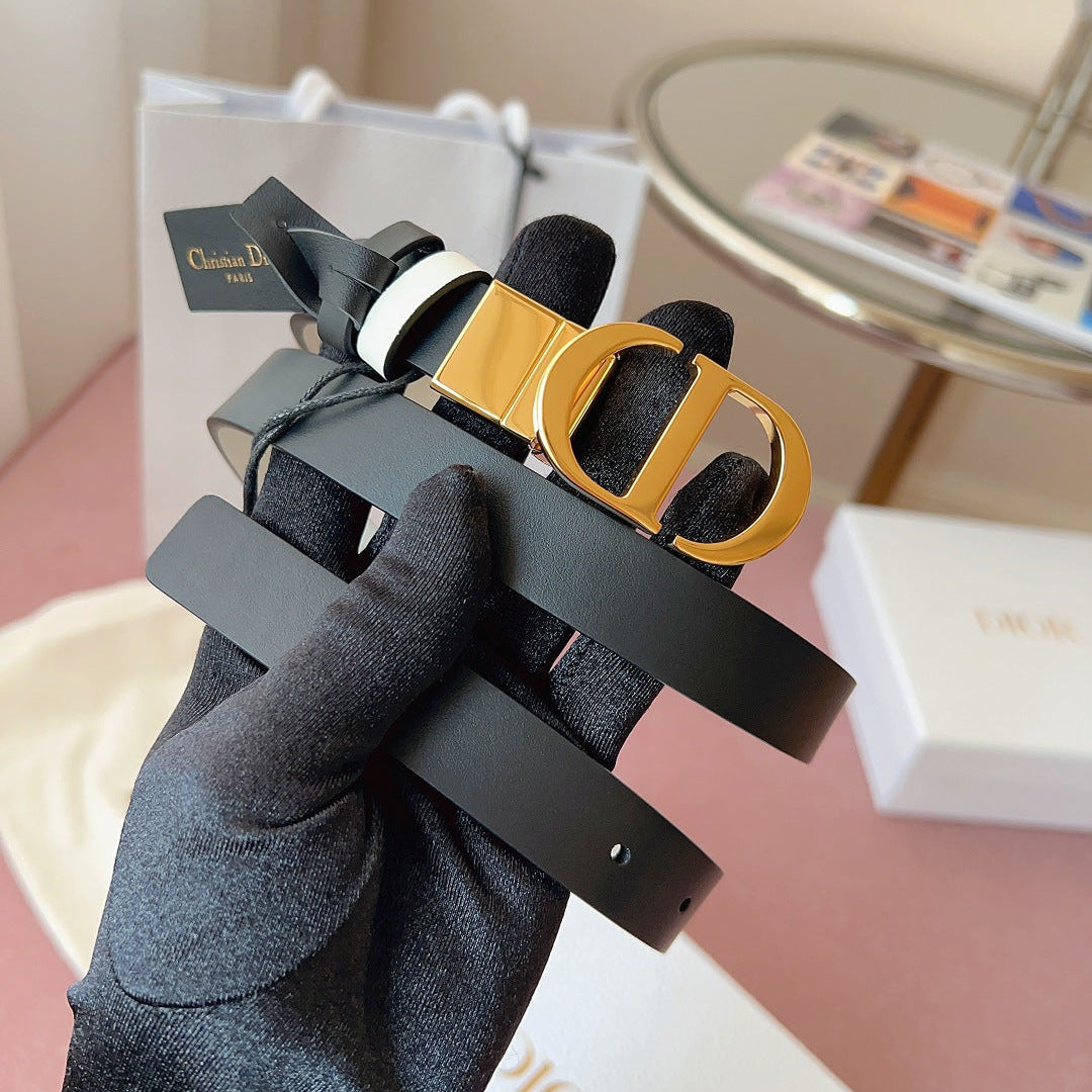 DIOR 25S BELT 20 MM IN BLACK CALFSKIN 618009