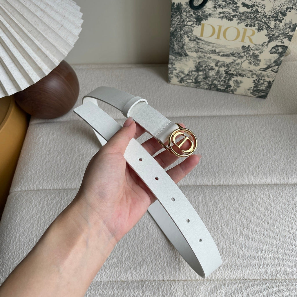 DIOR 25S BELT 25 MM IN WHITE CALFSKIN 572160