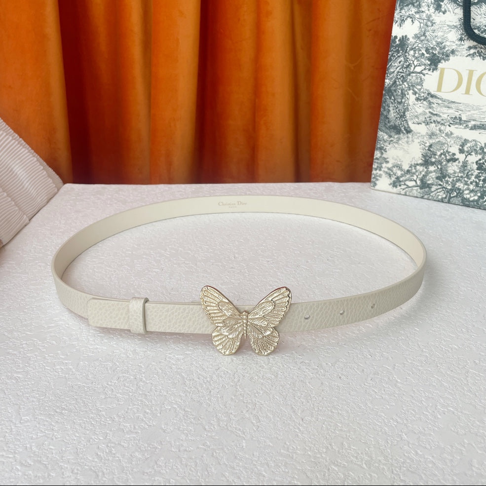DIOR 25S BELT 20 MM IN CREAM WHITE CALFSKIN 567928