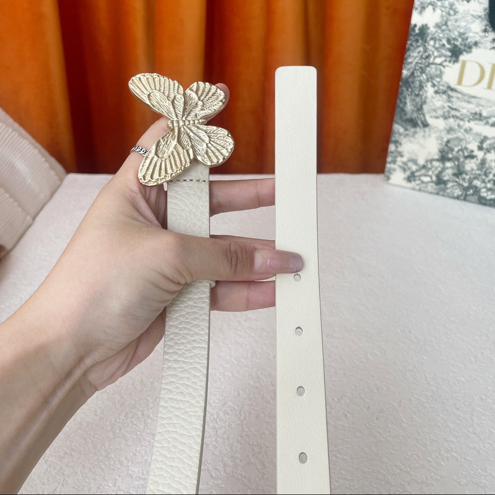 DIOR 25S BELT 20 MM IN CREAM WHITE CALFSKIN 567928