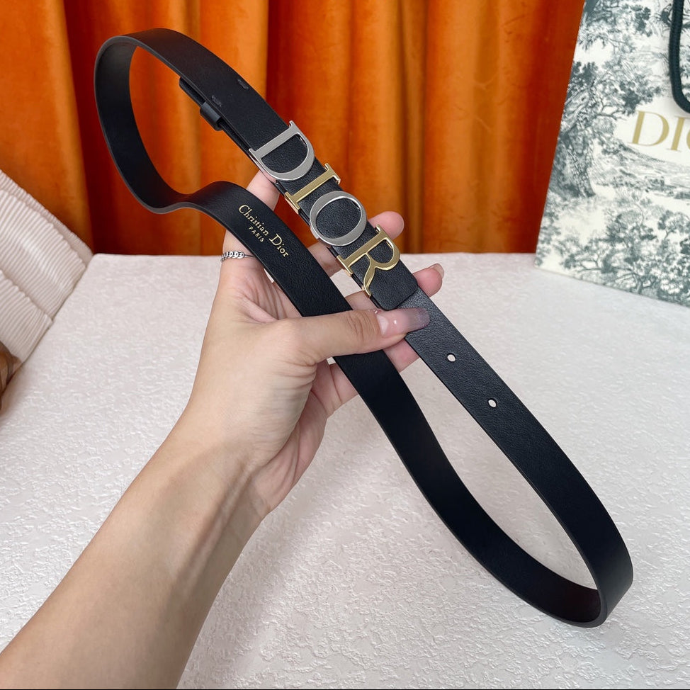 DIOR 25S BELT 20 MM IN BLACK CALFSKIN 562162
