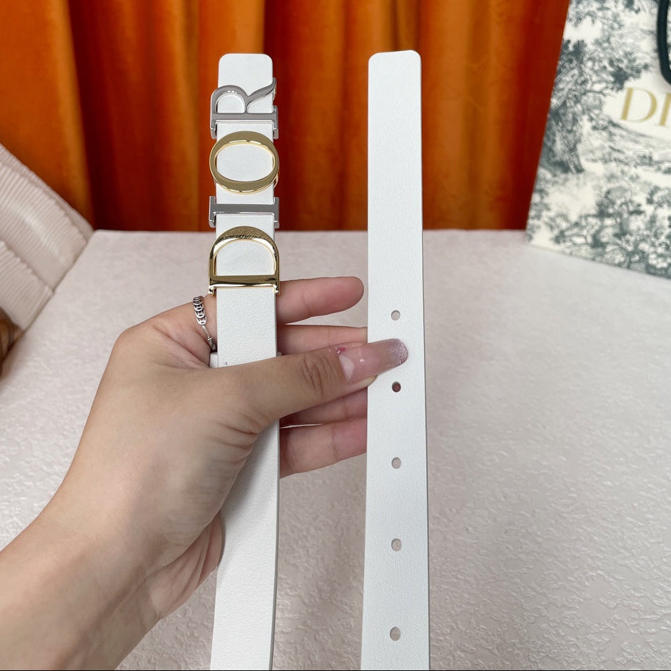 DIOR 25S BELT 20 MM IN WHITE CALFSKIN 562163