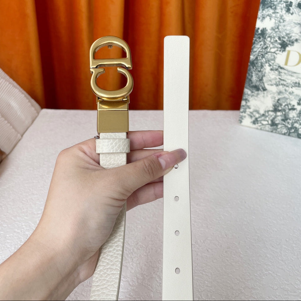 DIOR 25S BELT 20 MM IN CREAM WHITE CALFSKIN 563225