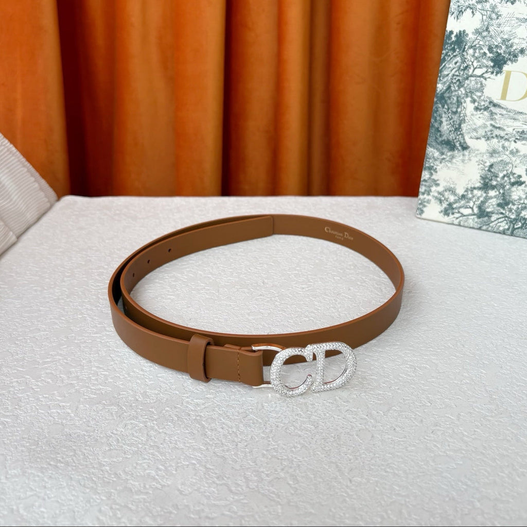 DIOR 25S BELT 20 MM IN BROWN CALFSKIN 595249
