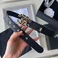 CHANEL 25S BELT 30 MM IN BLACK CALFSKIN 616607