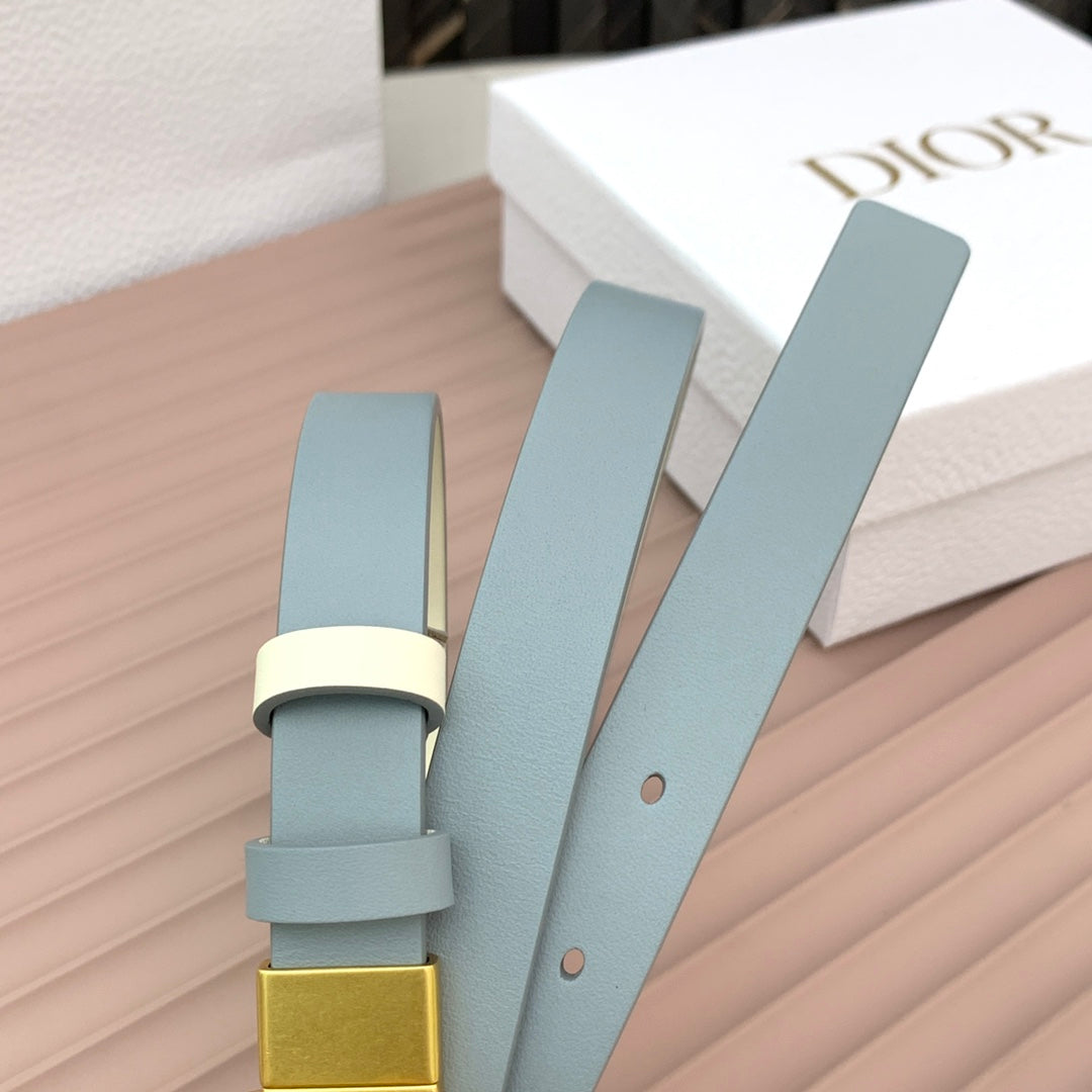 DIOR 25S BELT 20 MM IN STEEL BLUE CALFSKIN 568720