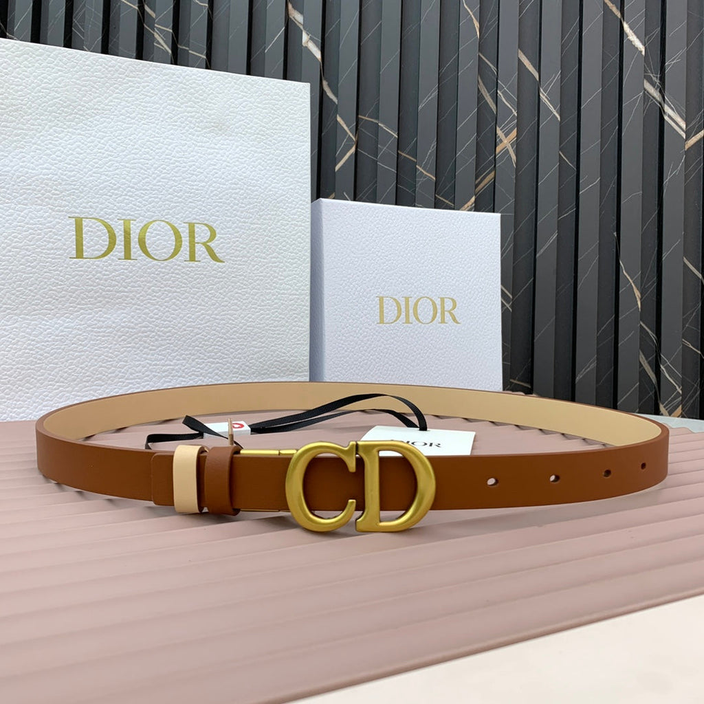 DIOR 25S BELT 20 MM IN BROWN CALFSKIN 568721
