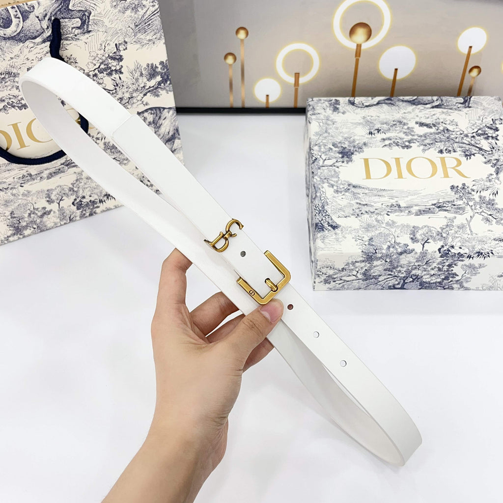 DIOR 25S BELT 20 MM IN WHITE CALFSKIN 570114