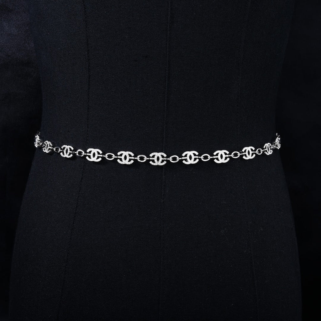 CHANEL 25S CHAIN BELT IN SILVER METALLIC 614472
